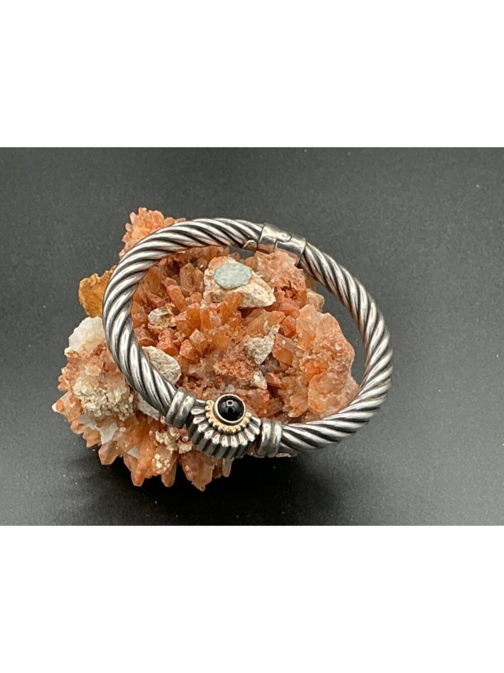 Vintage Sterling Silver Twisted Rope ITALY bangle